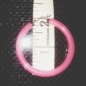 Genuine pink jade hoops